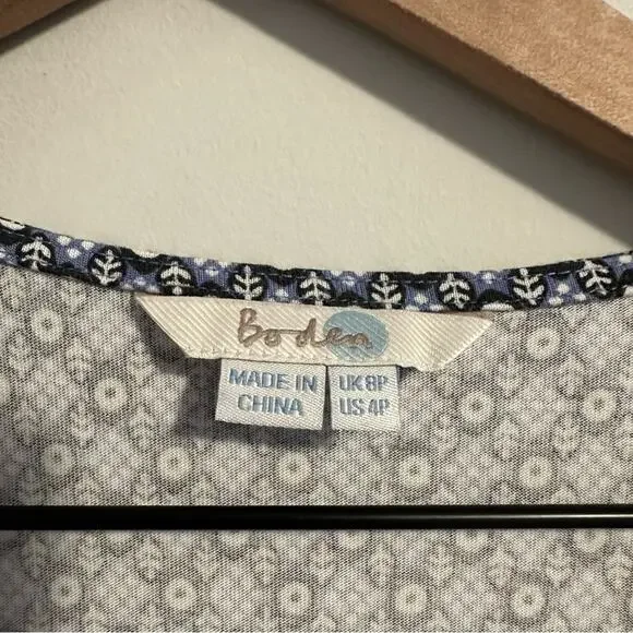 Boden Blue Printed Sexy Cotton Mini Dress XSP - Picture 10 of 10